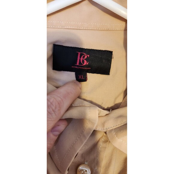 BC‎ Collection Mens XL Shirt Tan Y2K Embroidered Horse Western Long Sleeves EUC - Picture 9 of 9